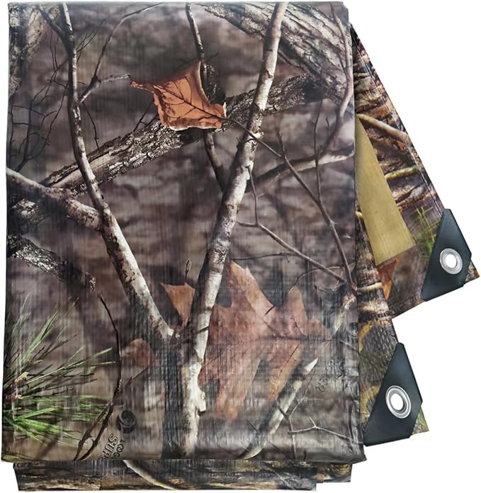 Heavy Duty 11 Mil Tarp Cover Waterproof UV Resistant Tarpaulin Used for Outdoor, Hunting, Camping, Backpacking, Canopy Tent, Ground Tarp, Cover Boat, Motorcycles, Roofs, Wood