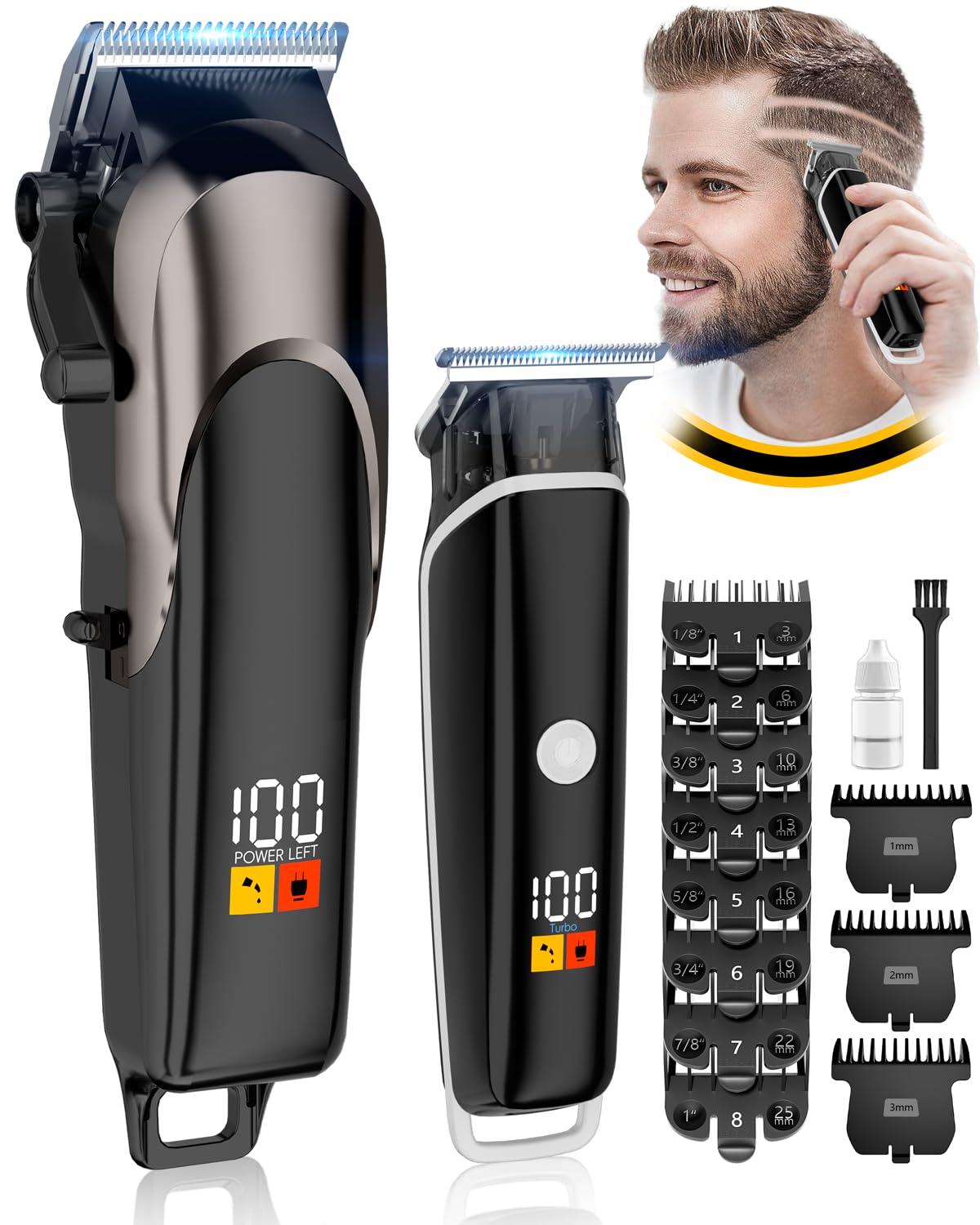 Tylasom Clippers and Trimmers Set, Cordless Hair Clippers for Men, Women and Children, Professional Barber Clippers Set, for Hair, Beard, Hair Art, Convenient at Home Haircutting,Barber Set Pro