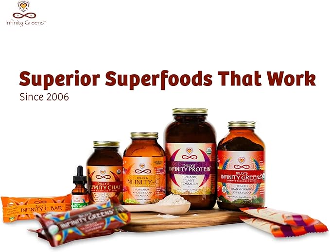 Infinity-C Organic Vitamin C Powder, Bioavailable VIT C from Acerola, Camu Camu & Amla, Whole Food Vitamin C 1000mg, Immune Support Superfoods, Shilajit, Astragalus Root & Ginger (30 Servings)