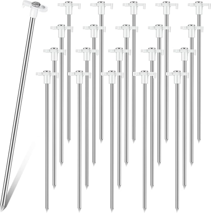 Shimeyao 10 Inch Tent Stakes Heavy Duty Camping Stakes Bulk Galvanized Non Rust Tent Pegs Metal Camping Spikes for Outdoor Camping Pitching Canopy