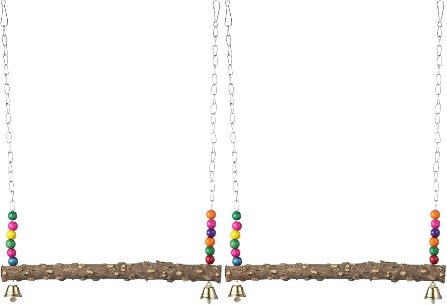 2Pcs Chicken Bird Swing, Chicken Perch, Natural Wooden Swing Toys, Chicken Coop Accessories for Chicken Bird, Parrot, Hens