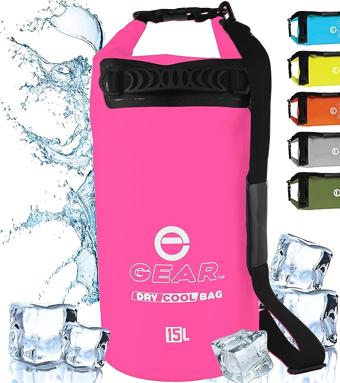 Insulated Dry Bag Floating Cooler – 10L / 15L / 25L Roll Top, Leak Proof, Waterproof, Collapsible, with Padded Shoulder Strap - Perfect for Kayaking Fishing Beach