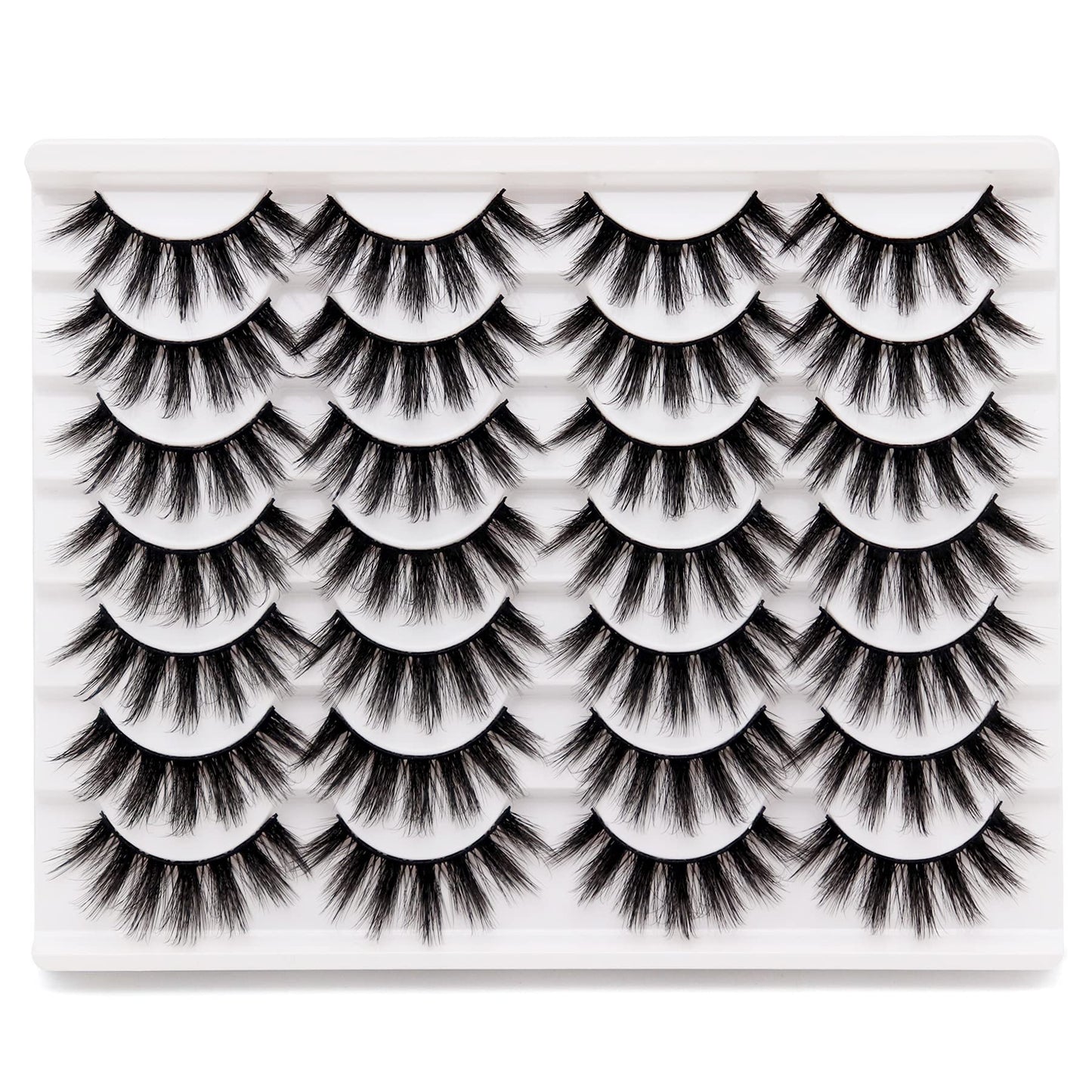 Losha Eyelashes Natural Look Faux Mink Lashes Pack Handmade Fluffy False Eyelashes 14 Pairs Eye Lashes (3D07)
