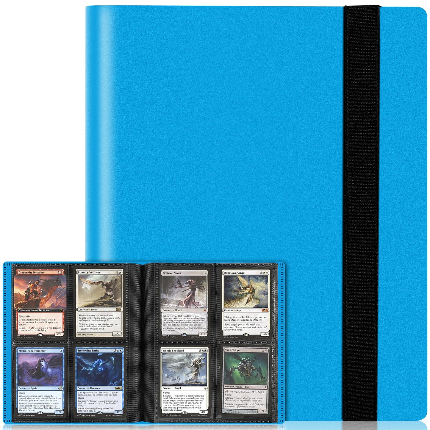 4 Pocket Card Binder for Trading Card, 160 PockeCard Folder Ablum for Cards Collection for Sports Cards, Baseball Cards, Game Cards, Mini TCG Binder Fit for MTG, Gift for Card Collector (Blue)