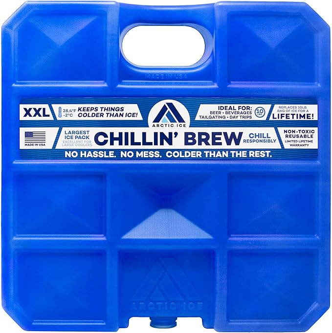 Arctic Ice Chillin' Brew Series Long Lasting Reusable Ice Pack - Freezes at 28° Fahrenheit - Designed to Keep Beverages Colder Than Ice