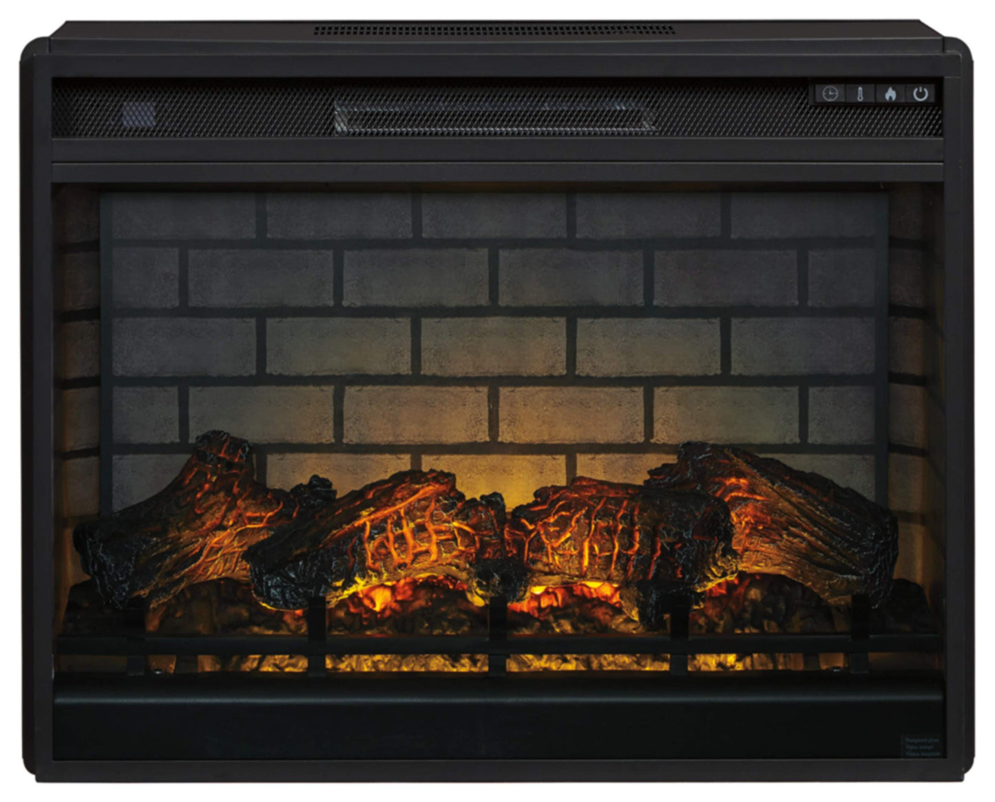 Signature Design by Ashley 30" Electric Fireplace Insert with LED, Remote Control, 7 Temperature and 5 Brightness Settings, Black