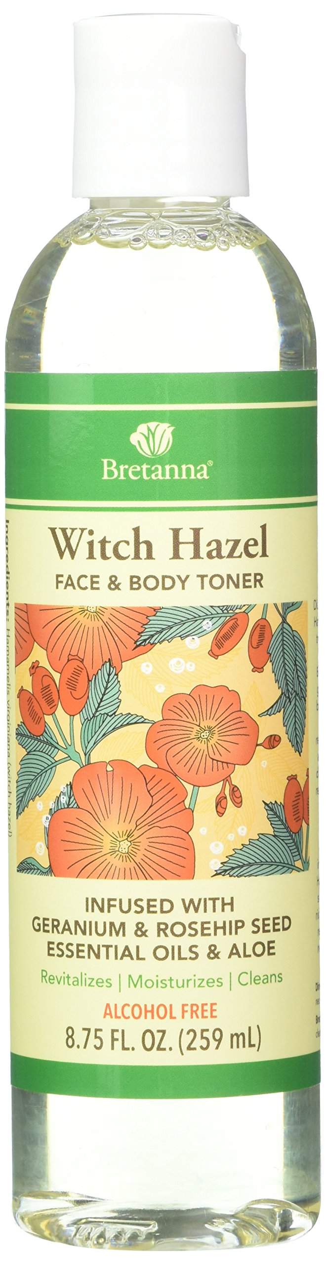 BretanBretna Witch Hazel Toner Geranium Rosehip, 8.75 fl oz