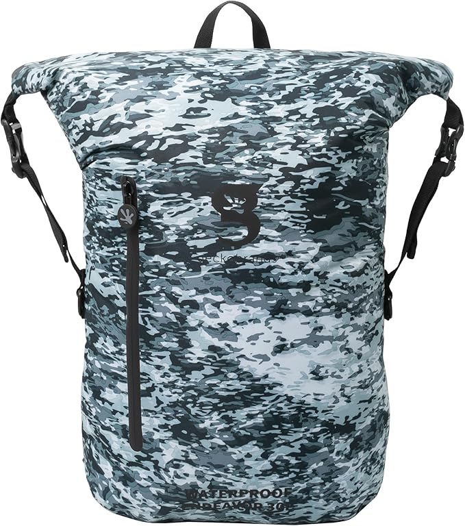 geckobrands Lightweight 30L Waterproof Backpack - Lightweight Watertight Outdoor Bag Hiking Traveling Light Water Activities