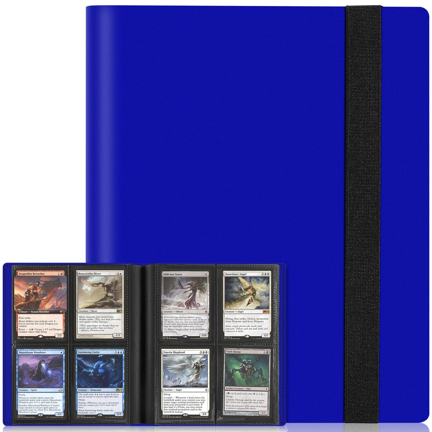 4 Pocket Card Binder for Trading Card, 160 PockeCard Folder Ablum for Cards Collection for Sports Cards, Baseball Cards, Game Cards, Mini TCG Binder Fit for MTG, Gift for Card Collector (Navy blue)