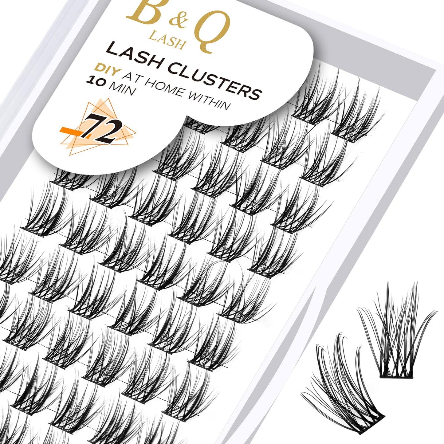 B&Qaugen Lash Clusters (B03, D-16mm) Individual, Vegan, Cruelty Free, 72 Cluster DIY at Home False Eyelash Extensions(B03,D-16mm)