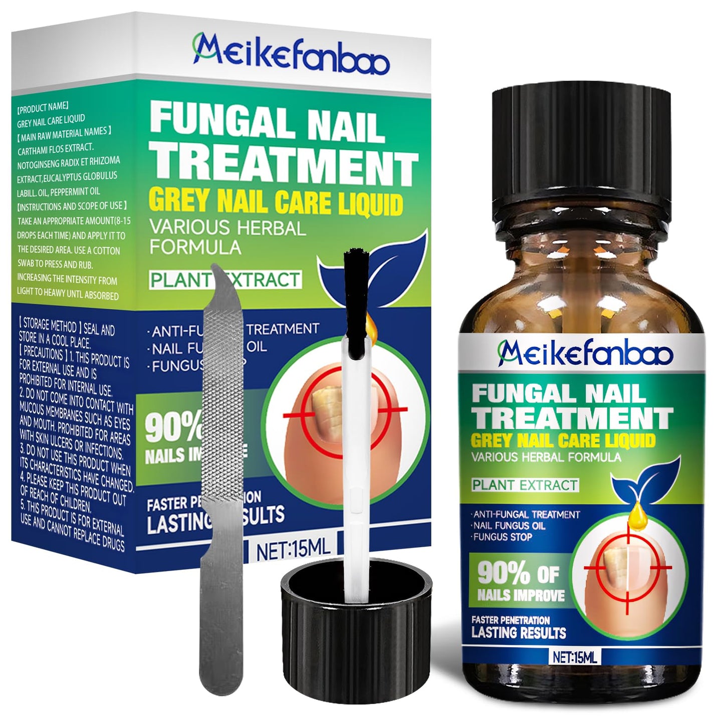 Multi-Purpose Nail Repair, Nail Solution with Tea Tree Oil for Discolored and Damaged Nails,Plant Drops for Nails Care,Discolored and Damaged Nails (1PC) 