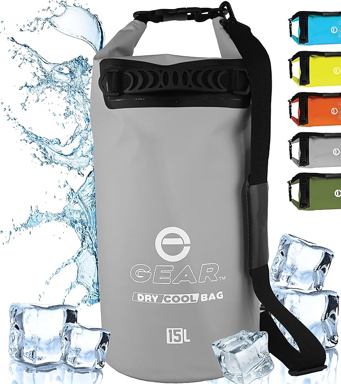 Insulated Dry Bag Floating Cooler – 10L / 15L / 25L Roll Top, Leak Proof, Waterproof, Collapsible, with Padded Shoulder Strap - Perfect for Kayaking Fishing Beach