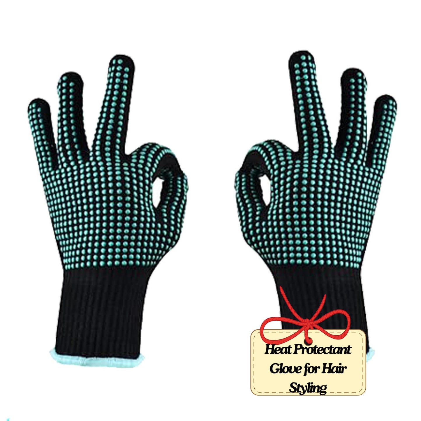 IYASA Heat Resistant Gloves for Hair Styling, Curling Iron Gloves, Heat Protectant Gloves for Hair Styling, Heat Gloves, Blue