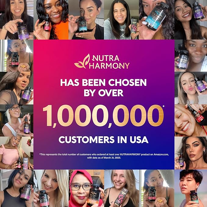 Biotin | Collagen | Keratin - Clinically Tested Supplement - Hair Growth Support, Skin & Nails - 25000 mcg Vitamins B2, B3, B6 & B7 + B1 & Hyaluronic Acid - Made in USA - Women & Men | 120 Capsules