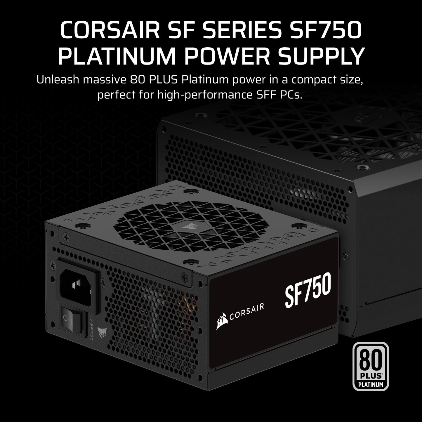 CORSAIR SF750 (2024) Fully Modular Low Noise 80 Plus Platinum ATX Power Supply – 3.1 Compliant – PCIe 5.1 Ready – SFX-to-ATX Bracket Included – Black