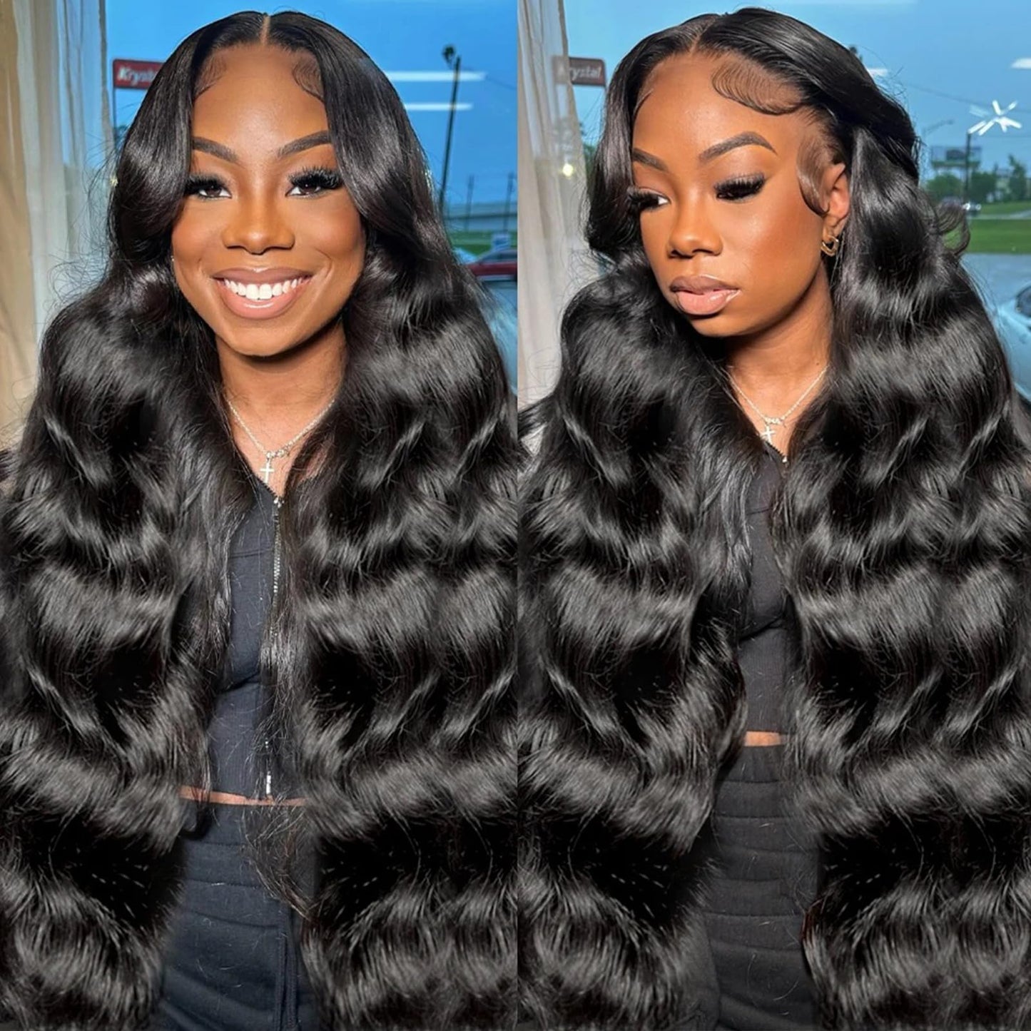 32 Inch Body Wave Lace Front Wigs Human Hair Pre Plucked 13x6 HD Transparent Lace Frontal Wigs Human Hair 180% Density Brazilian Virgin Human Hair Wig for Women with Baby Hair