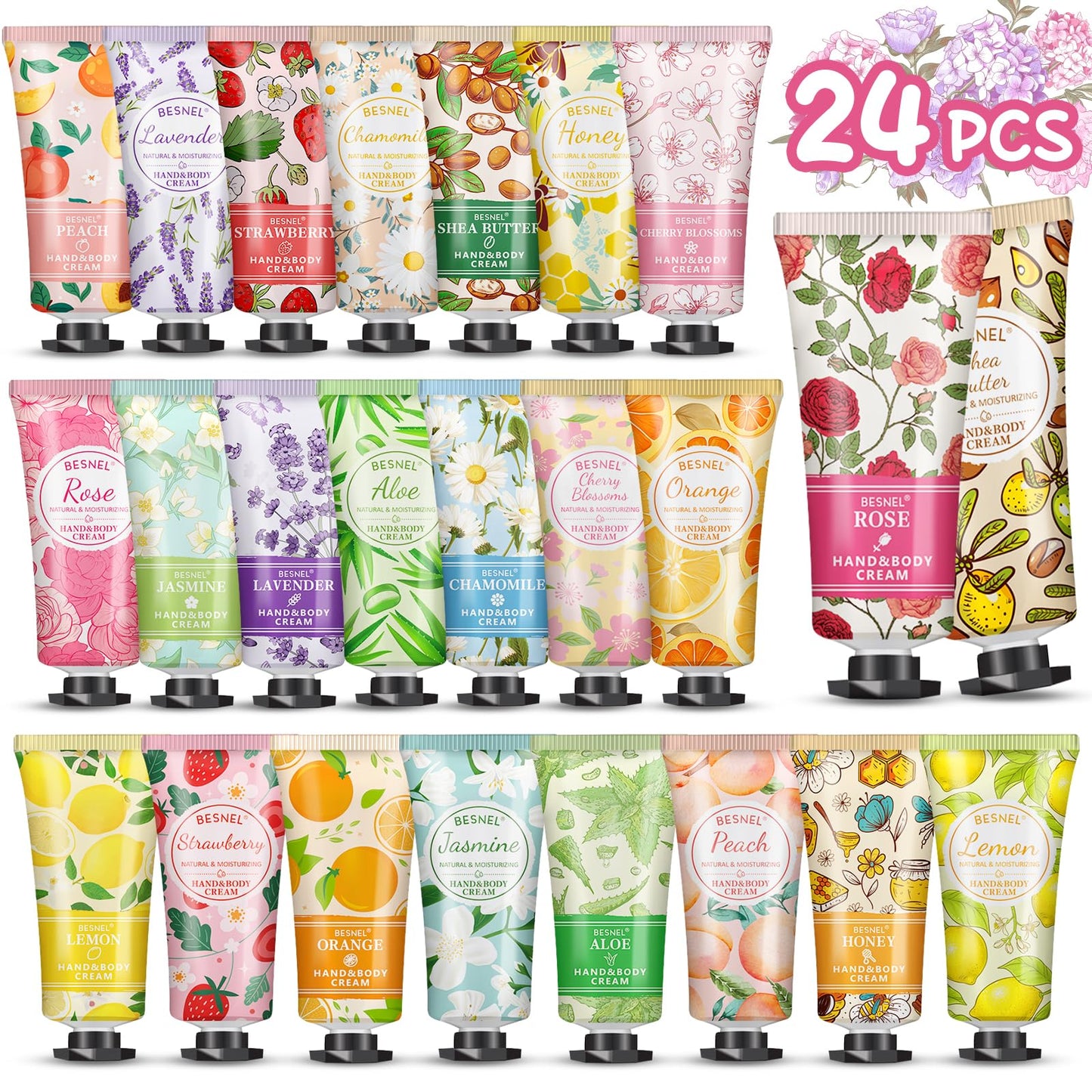 24 Pack Hand Cream Gifts Set For Women, Mini Hand Lotion Travel Size in Bulk for Dry Cracked Hands, Graduation Gifts, Christmas Gifts, Thanksgiving Gifts, Teacher Appreciation Gifts, Party Favors