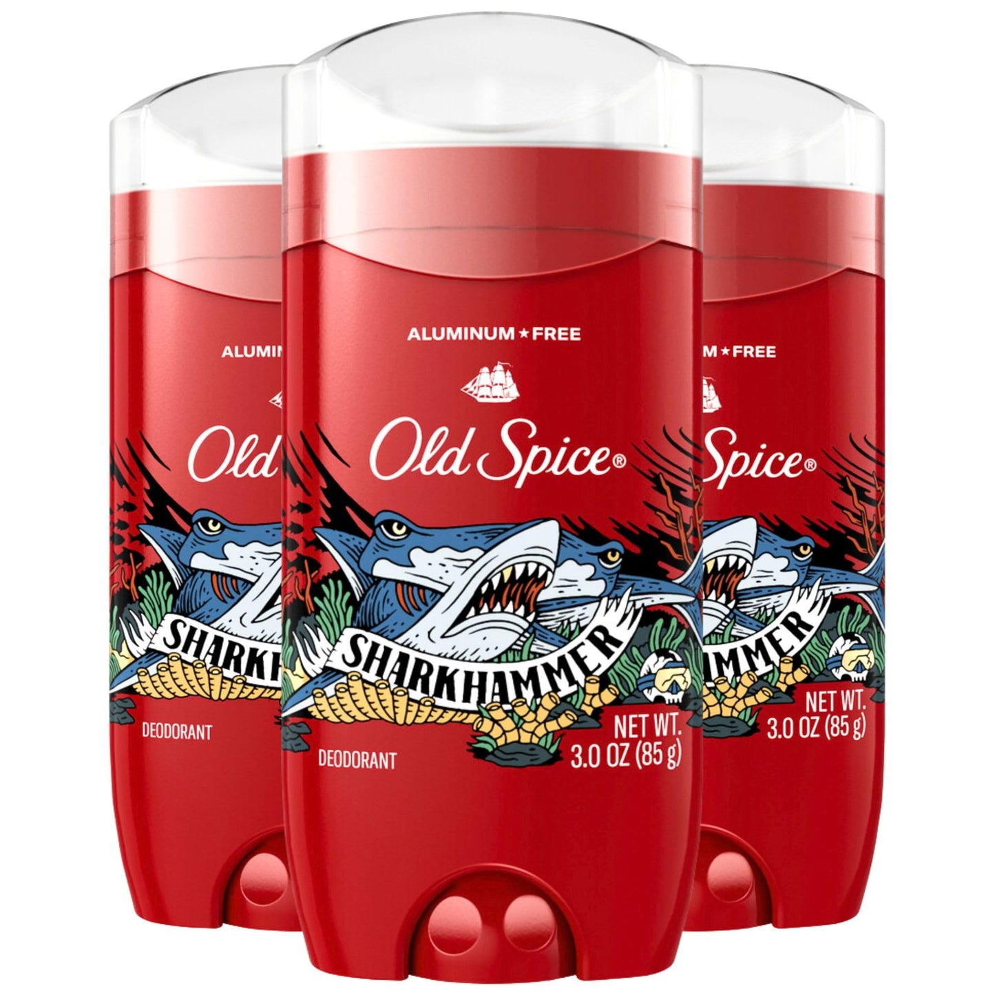 Old Spice Aluminum Free Deodorant for Men, Sharkhammer, 3oz (Pack of 3)