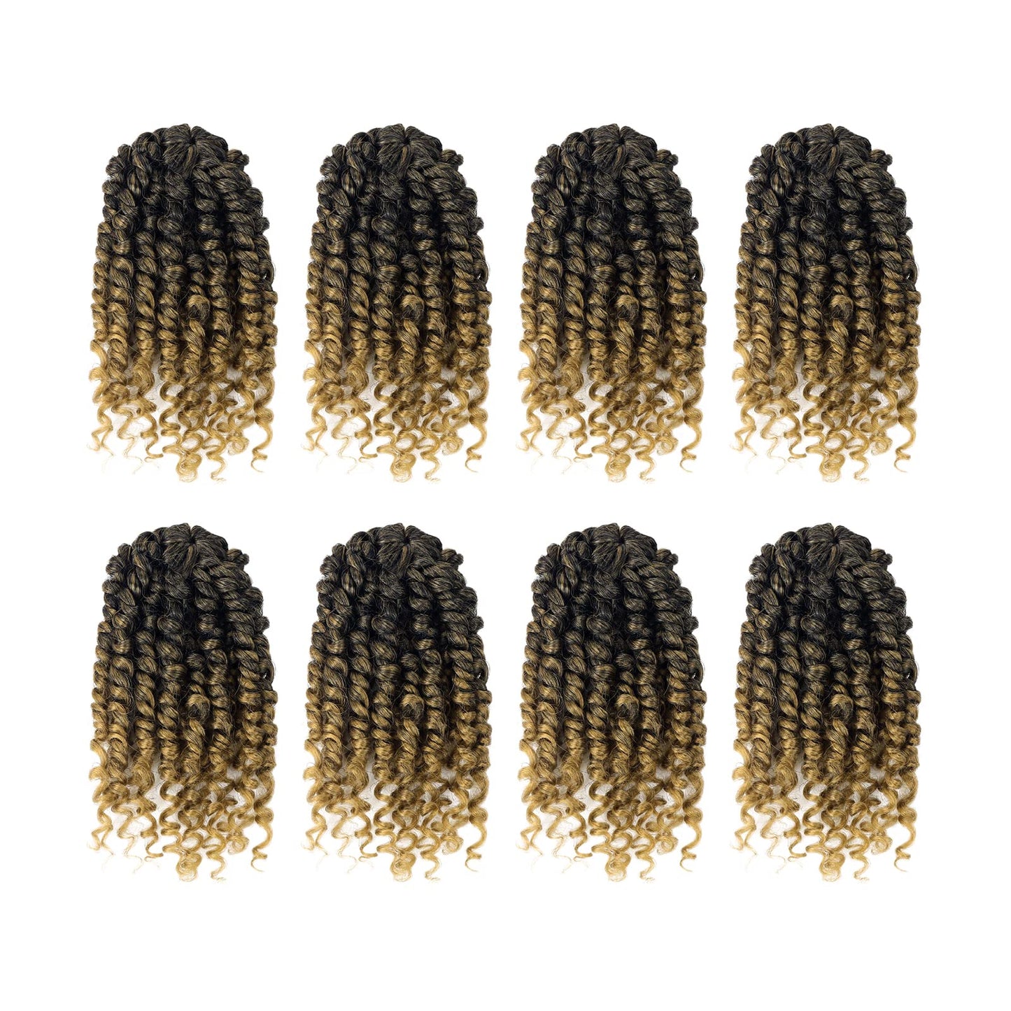 Bileaf Short Passion Twist Hair 6 Inch Pre-Twisted Passion Twist Crochet Hair 8 Packs Pre-Looped Crochet Passion Twist Braiding