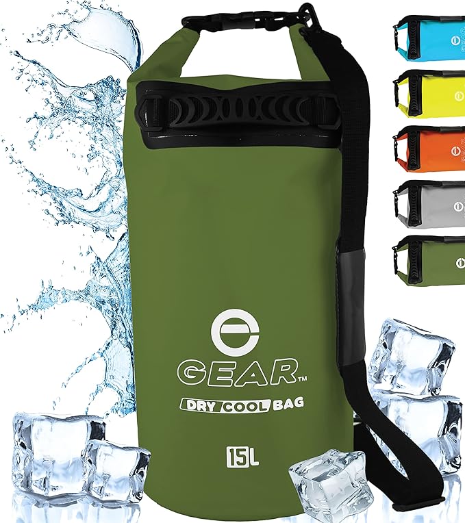 Insulated Dry Bag Floating Cooler – 10L / 15L / 25L Roll Top, Leak Proof, Waterproof, Collapsible, with Padded Shoulder Strap - Perfect for Kayaking Fishing Beach