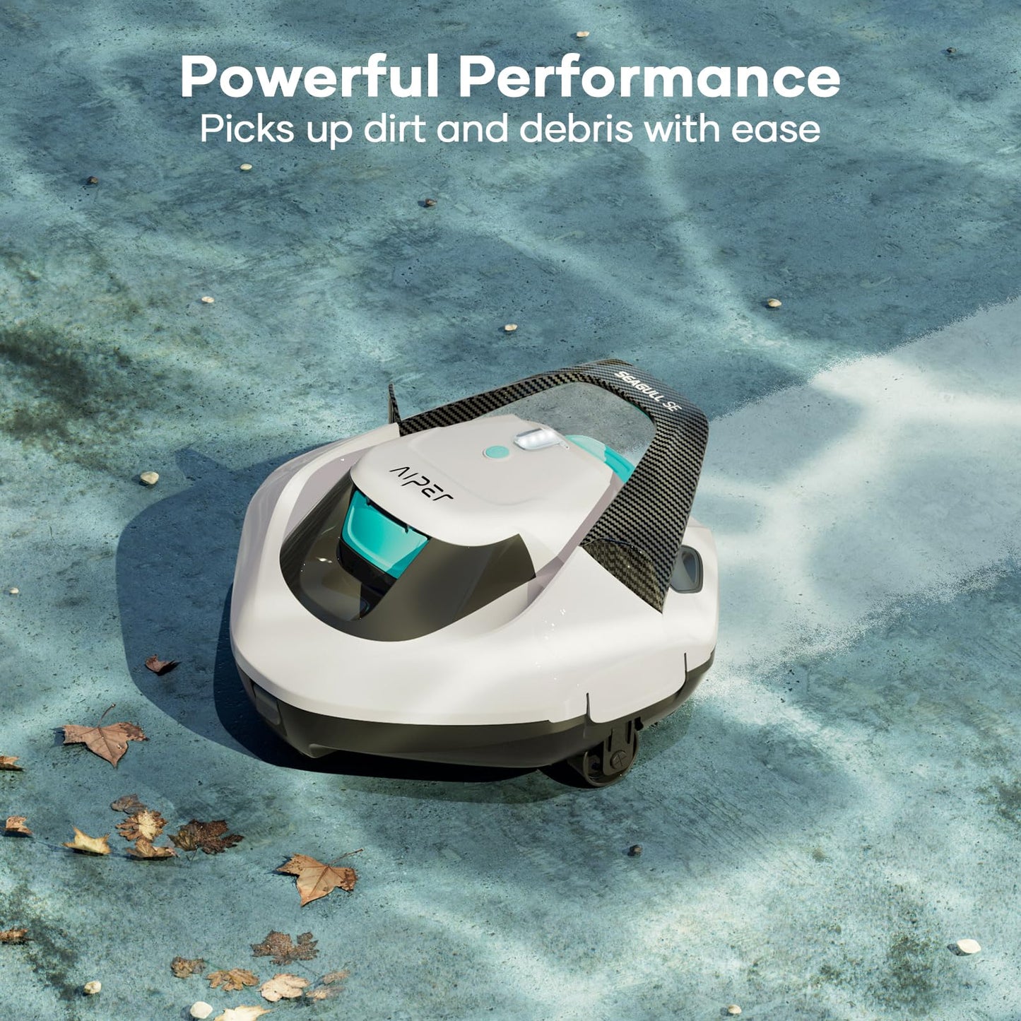 AIPER Cordless Robotic Pool Cleaner, Pool Vacuum Lasts 90 Mins, LED Indicator, Self-Parking, Ideal for Above-Ground Flat Pool up to 860 sq.ft.