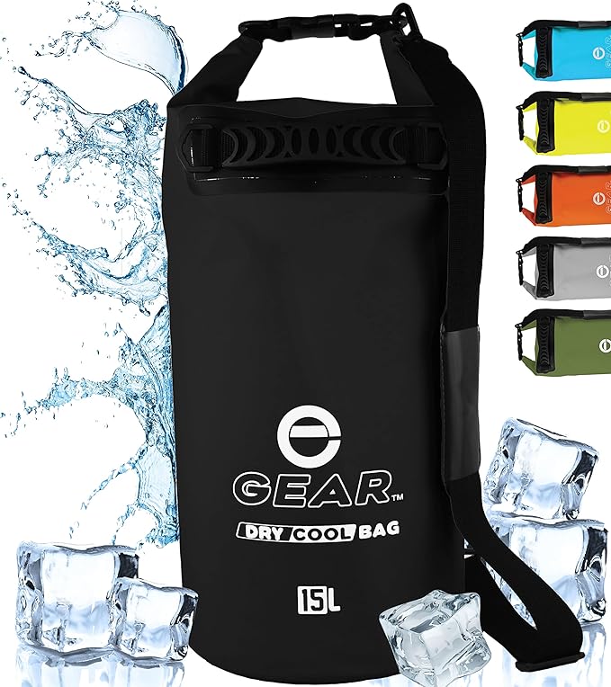Insulated Dry Bag Floating Cooler – 10L / 15L / 25L Roll Top, Leak Proof, Waterproof, Collapsible, with Padded Shoulder Strap - Perfect for Kayaking Fishing Beach