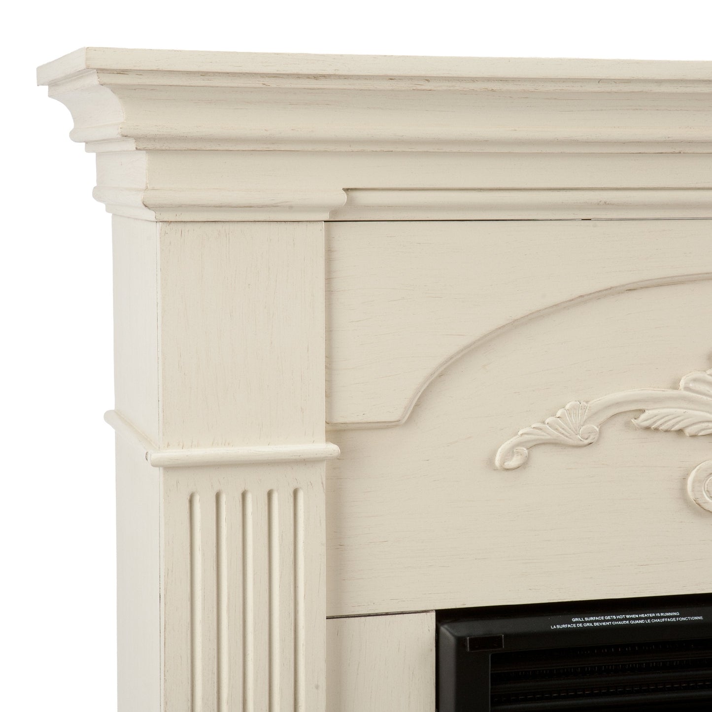 SEI Furniture Sicilian Harvest Traditional Style Electric Fireplace, 44.75" W x 14" D x 40.25" H, Ivory