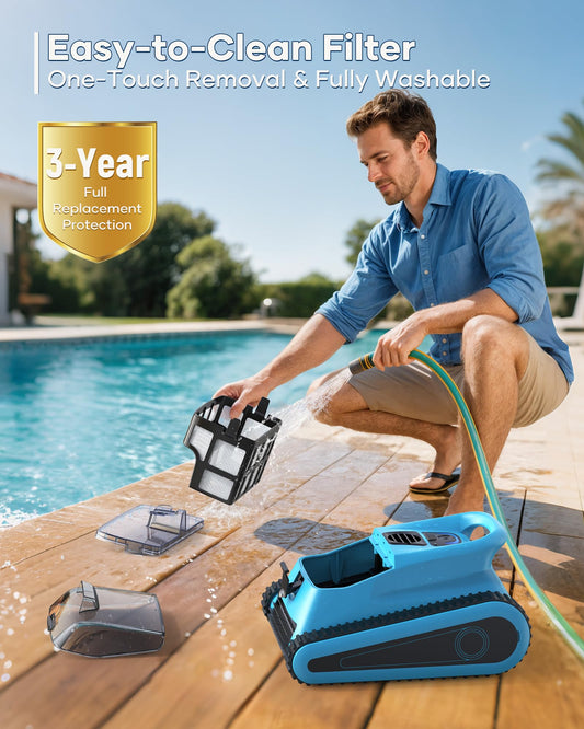 (2025 New) Cordless Pool Vacuum Robot with App Control, Wall & Waterline Cleaning,150 Mins Runtime, Smart Navigation, Robotic Pool Cleaner for Inground & Above Ground Pools up to 2000 Sq.ft