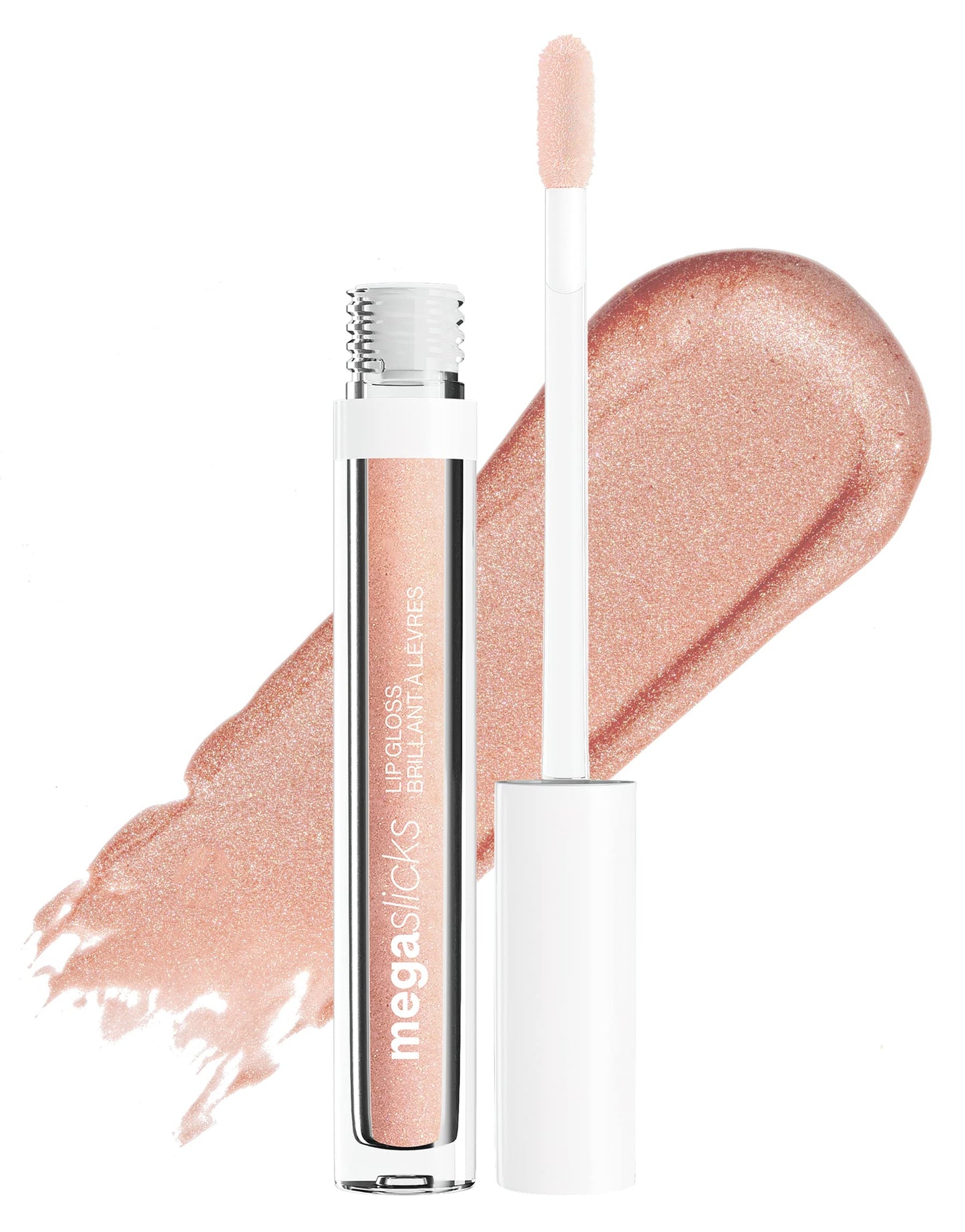 wet n wild MegaSlicks Lip Gloss, Ultra-Glossy, Vitamin-E Enriched, Ultra-Gloss High Shine Moisturizing, Cruelty-Free & Vegan - Champagne Please