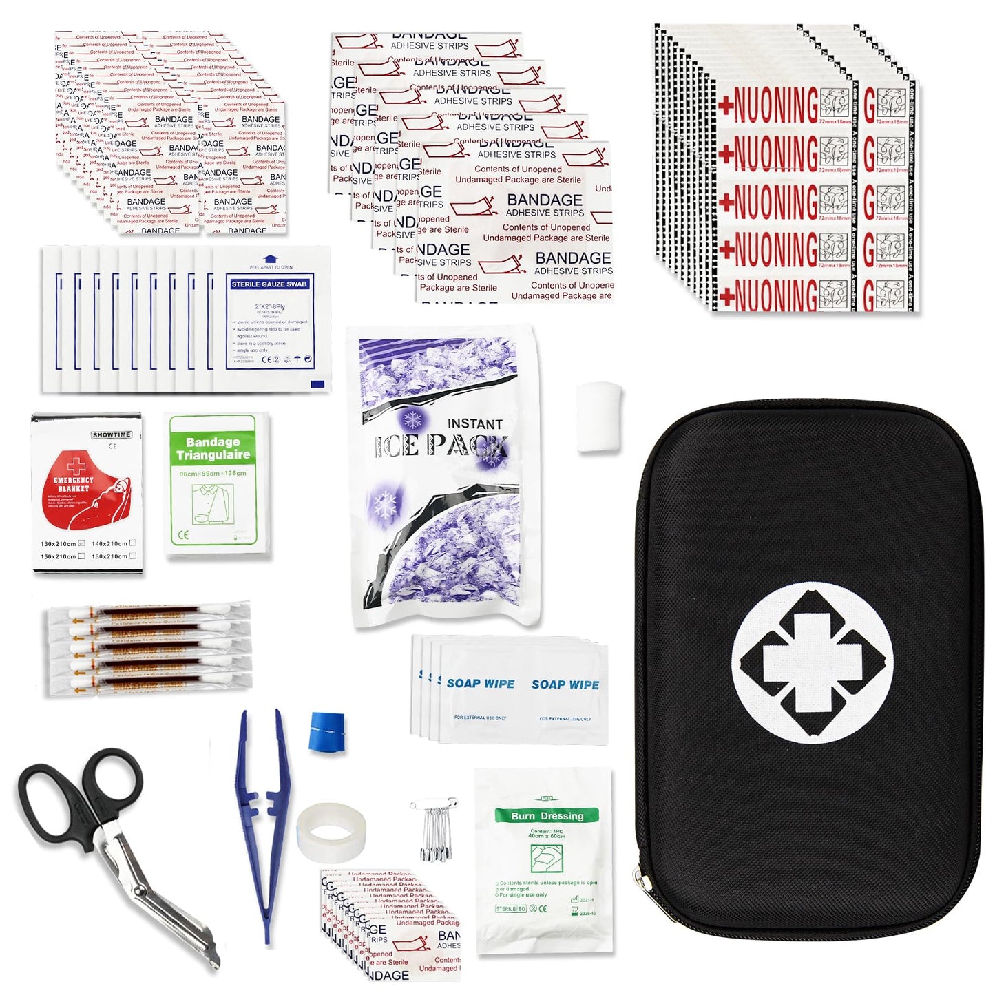 276Pcs First-Aid Kit Emergency-Kit Home-Car - First Aid Kits Emergency Kit Home Essentials for Dorm Room First-Aid Kit Emergency Necessities for Boat Hiking Skating, Black YIDERBO