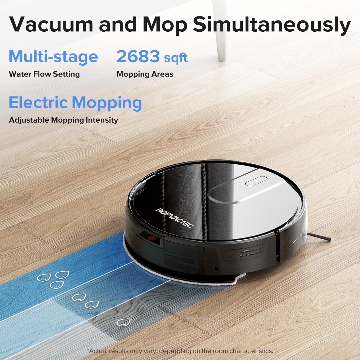 ROPVACNIC Robot Vacuum Cleaner Robot Vacuum and Mop Combo with 4000Pa Suction, Personalized Cleaning Adjustments, Self-Charging Robotic Vacuum Cleaner, Advanced Obstacle Avoidance
