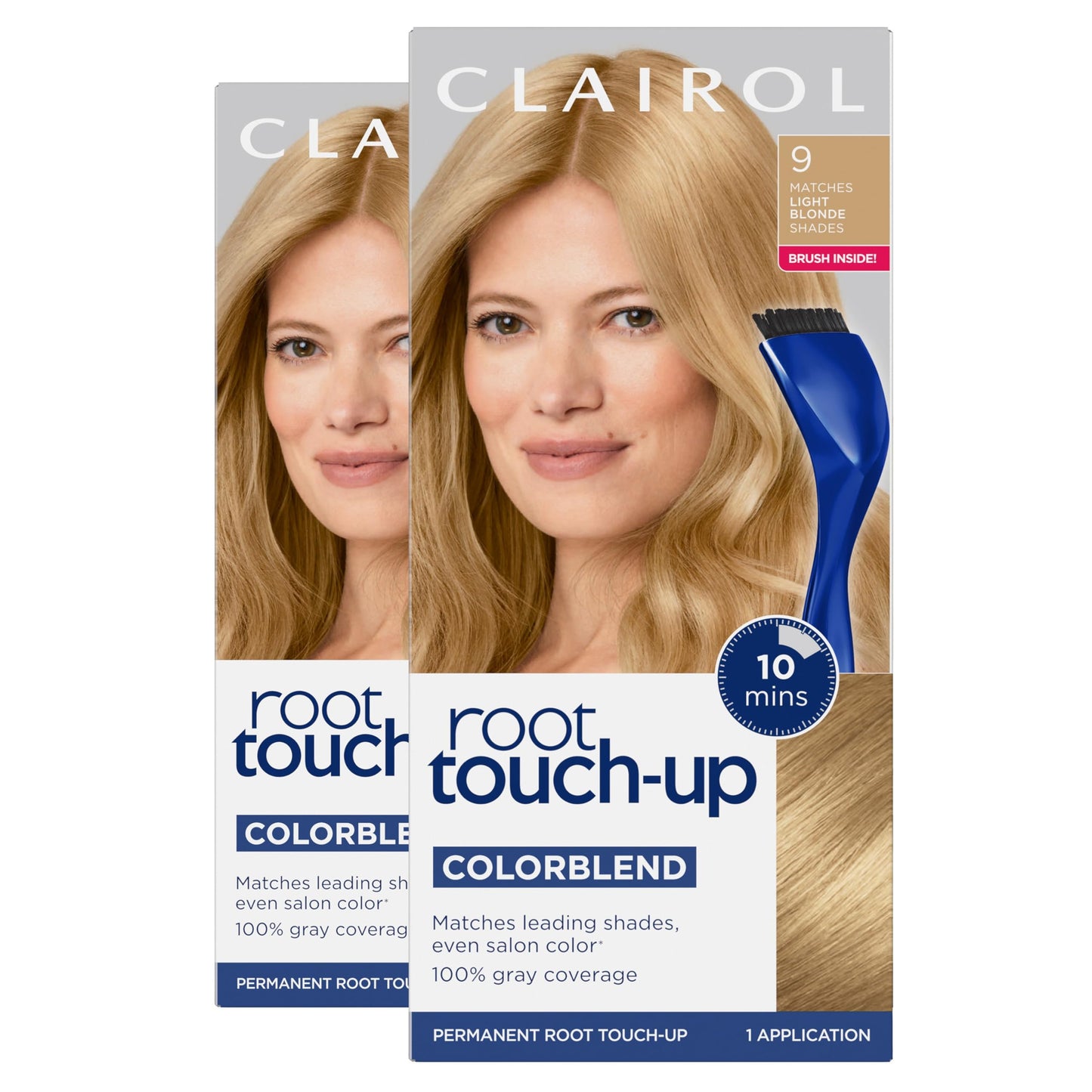 Clairol Root Touch-Up by Nice'n Easy Permanent Hair Dye, 9 Light Blonde Hair Color, Pack of 2
