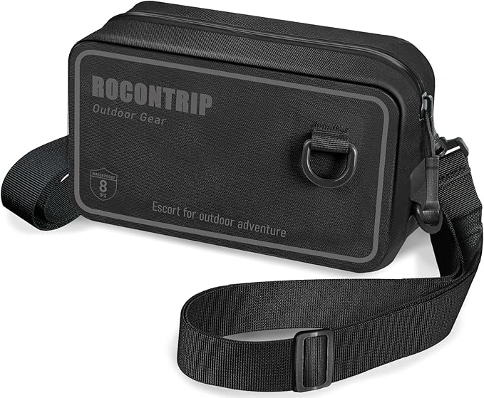 ROCONTRIP 100% Waterproof Dry Bag, Dry Waist Pack with Airtight Zipper Adjustable Strap Sling Bag Lightweight Crossbody Dry Bag for Kayaking Snorkelling and Swimming