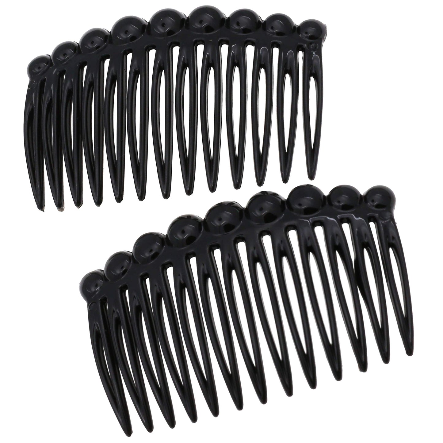 Camila Paris CP2869/2 French Hair Side Comb Small Rounded, Black French Twist Hair Combs Decorative, Strong Hold Hair Clips for Women Bun Chignon Up-Do Styling Girls Hair Accessories, Made in France