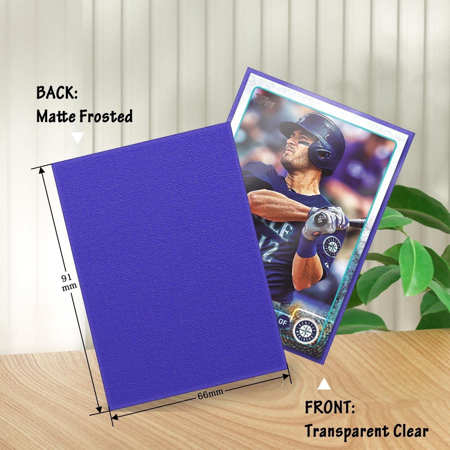 500 Pcs Card Sleeves for Trading Card, Matte Card Sleeves Deck Card Protectors Compatible with Baseball Cards, Sports Cards, Game Cards (Blue)