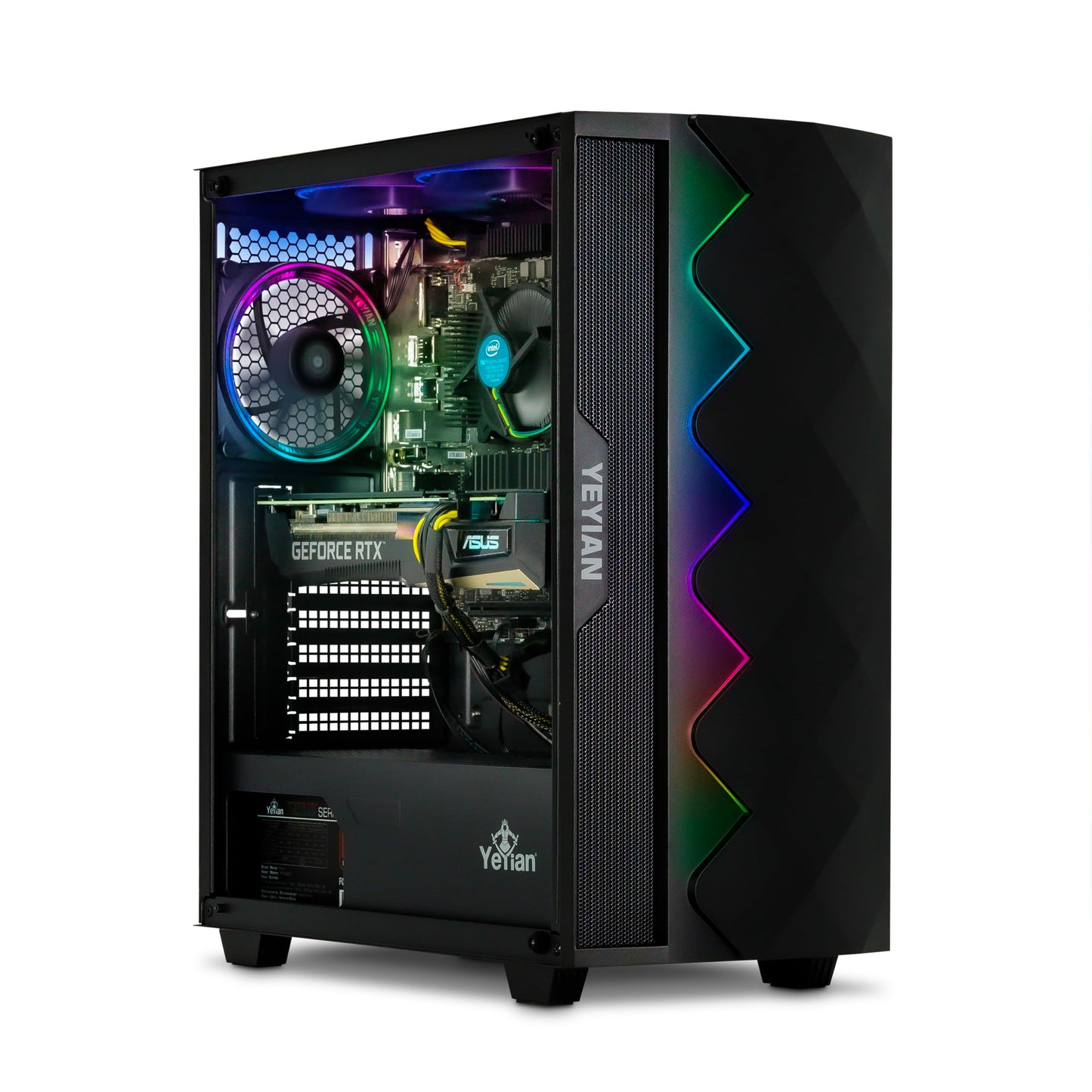 YEYIAN Shoge Gaming Computer - Intel 11th Gen i5-11400F 4.4 GHz, GeForce RTX 3060 Ti Gaming PC Desktop, 512GB NVMe SSD, 16GB DDR4 3200MHz RAM, Stock Fan, Win 11 Home, WiFi 6, 650W PSU