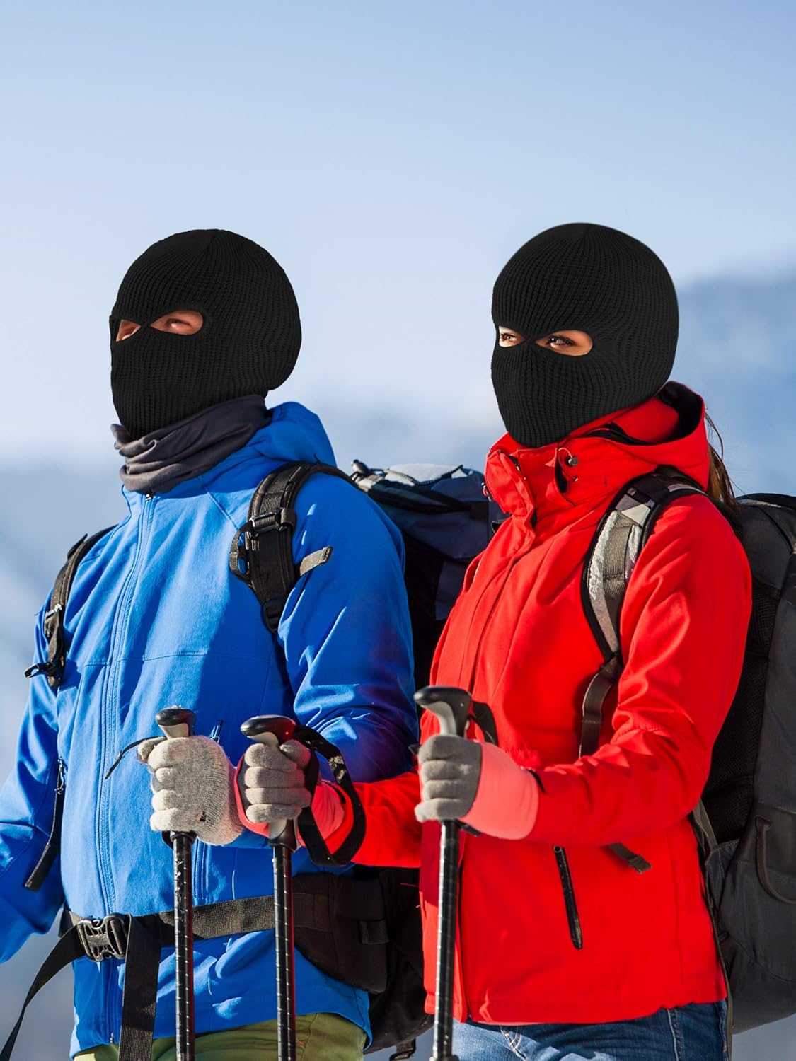 3 Pack 2 Hole Ski Masks Winter Knitted Ski Masks Balaclava Warm Full Face Windproof for Men Women Sports Outdoor