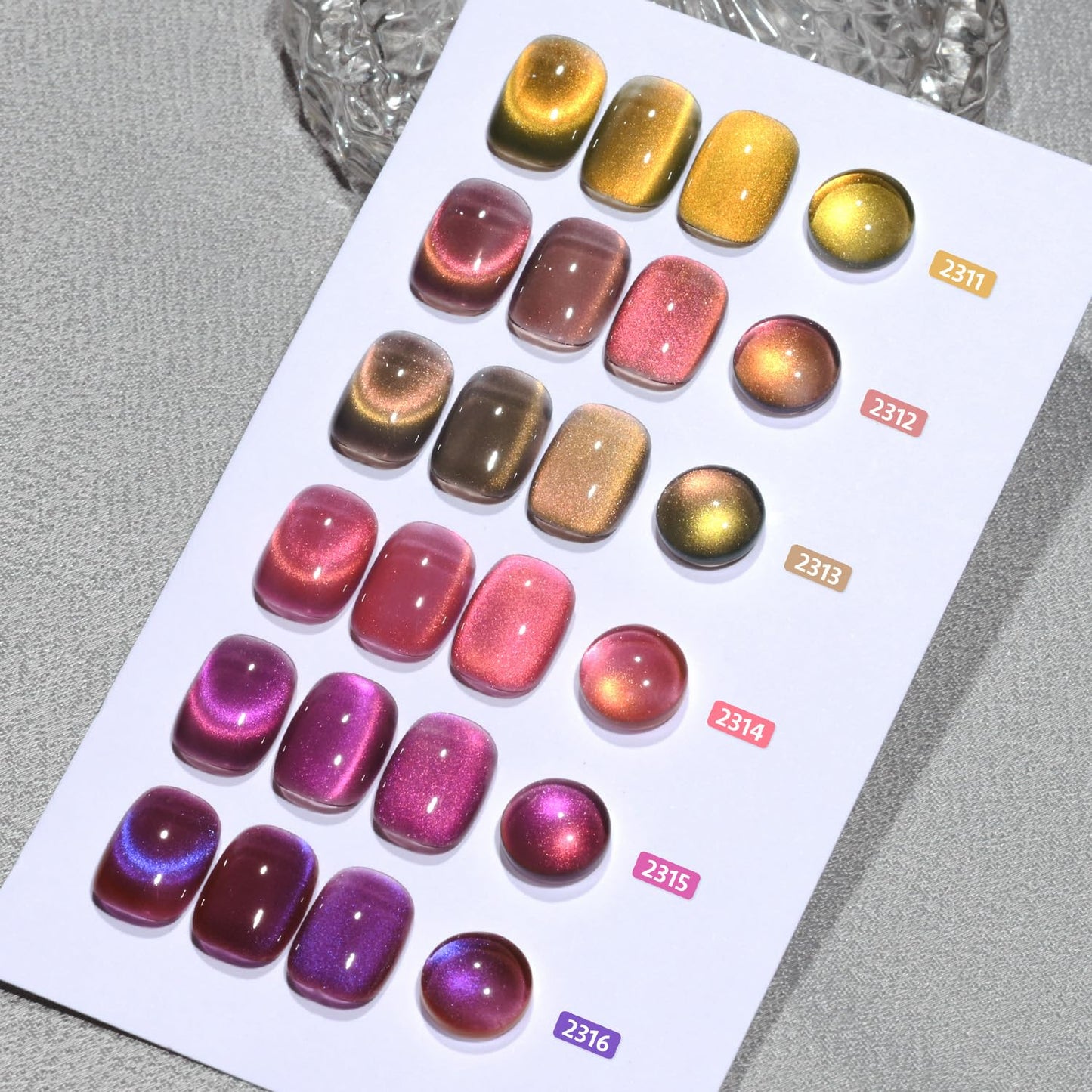 GAOY Polar Aurora Glitter Cat Eye Gel Nail Polish Set with Magnet for Pink Gray Purple Holographic Cat Eye, Salon Gel Manicure and Nail Art DIY at Home