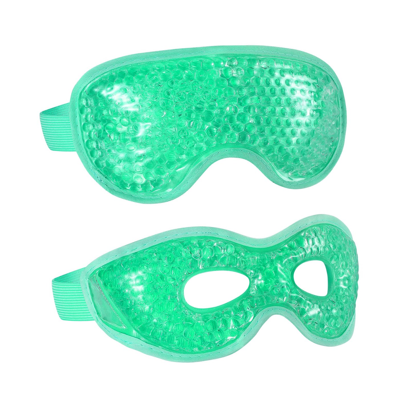 2Pcs Gel Eye Mask - Reusable Hot/Cold Therapy Gel Bead Mask For Puffiness, Dark Circles, Headaches, & Stress Relief, Cooling/Hea