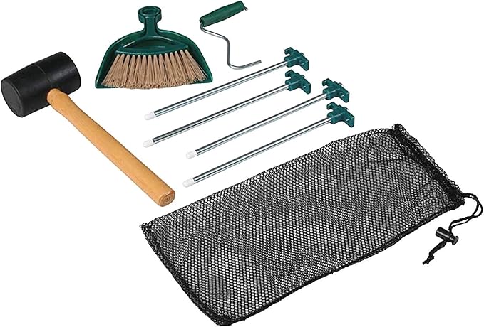 Coleman Premium Camping Tent Kit: Steel Tent Pegs, Rubber Mallet, Broom and Dustpan, Stake Puller, Includes Carry Bag