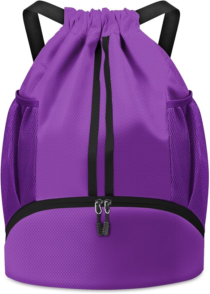 BROTOU Soccer Bags, Football Backpack, Volleyball Bag, Drawstring Soccer Backpack with Ball and Shoe Compartment