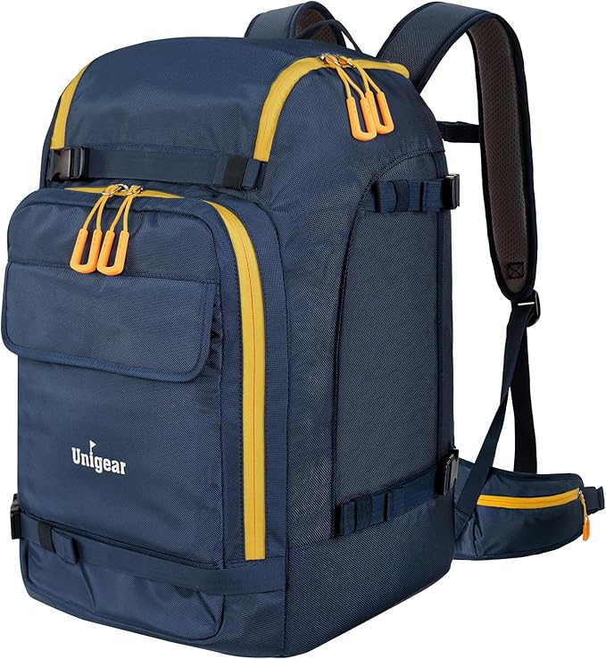 Unigear Ski Boot Bag, 70L Ski Boot Travel Backpack for Ski Helmet, Goggles, Gloves, Skis, Snowboard & Accessories(Blue)