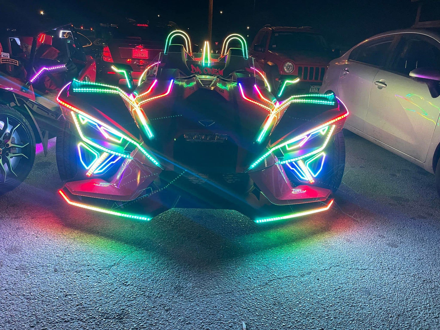 2PCS RGB Dream Color Chasing LED Halo Rings Kit - Angel Eyes Lights with Bluetooth & Remote, Fits 2020-2024 Polaris Slingshot Lower Overlay Lighting Off-Road Attracive Eyes