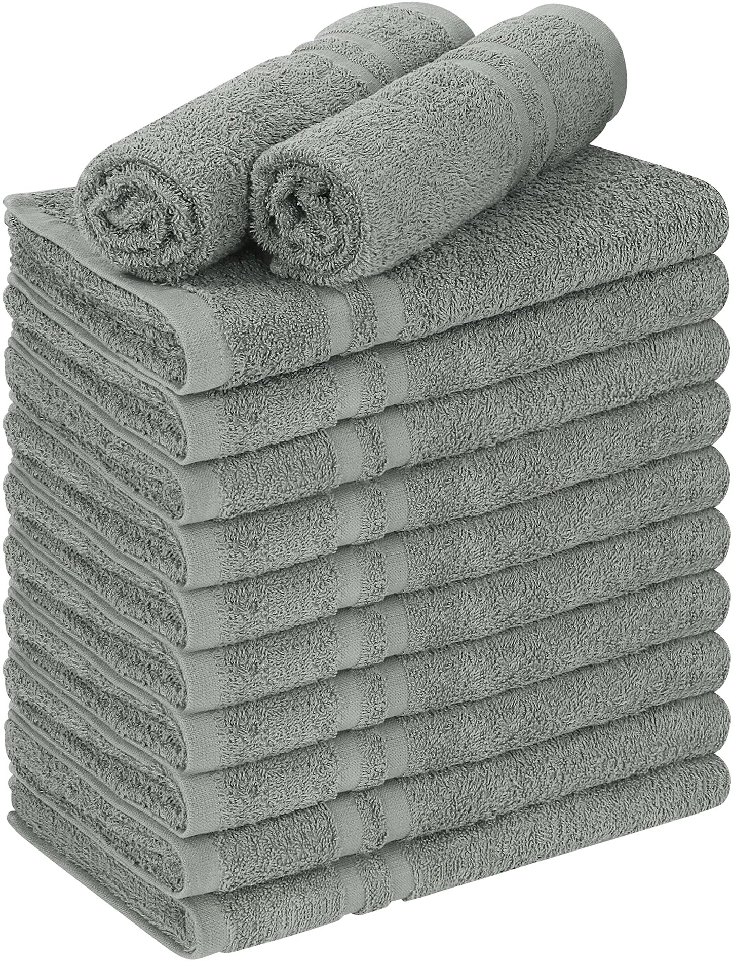 Utopia Towels Cotton Bleach Proof Salon Towel 16 by 27 inches, Bleach Safe Gym 100% Cotton Hand Towel, 12 Pack, Grey