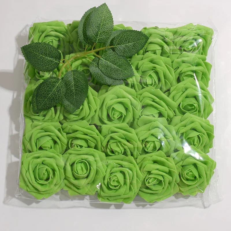 High-Grade White PE Rose Heads