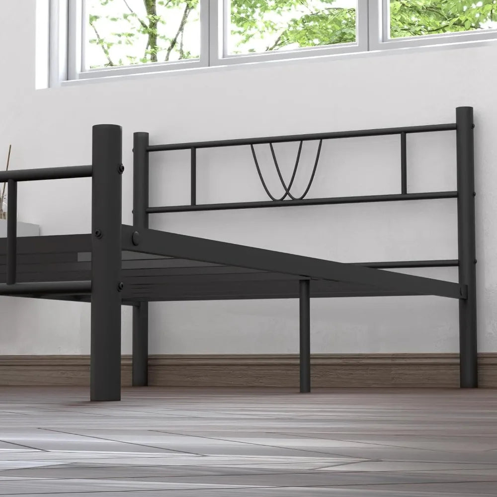 Heavy-Duty Black Double Bed Frame