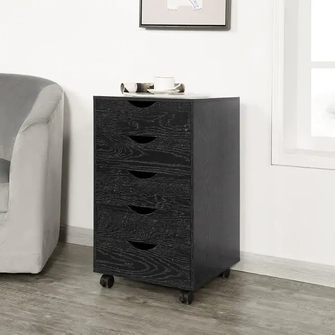 5-Drawer Tall Dresser with Wheels