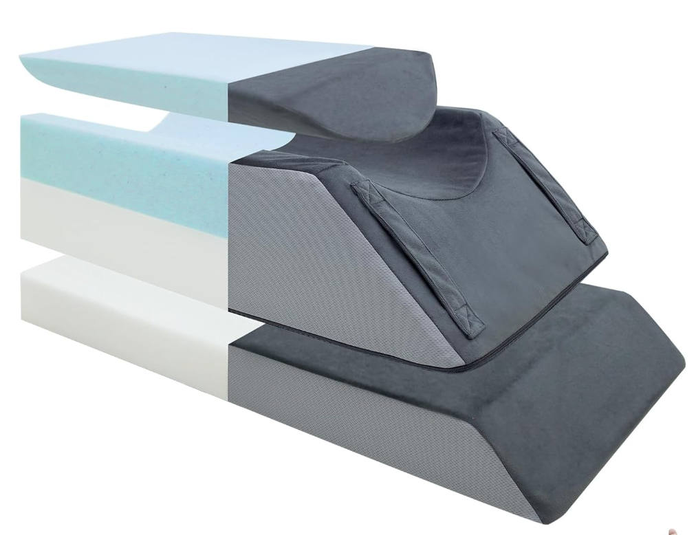 Post-Surgery Leg Elevation Pillows, 4-Height Adjustable Leg Elevator Pillow, Knee Surgery Recovery Equipment, Improves Circulation