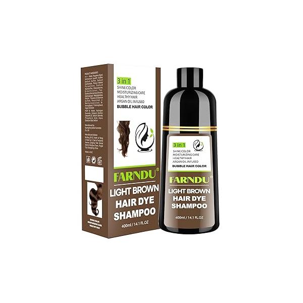 Black Hair Dye Shampoo for Women & Men, Gray Coverage Herbal Natural 3 in 1 Color Shampoo, Champu para canas