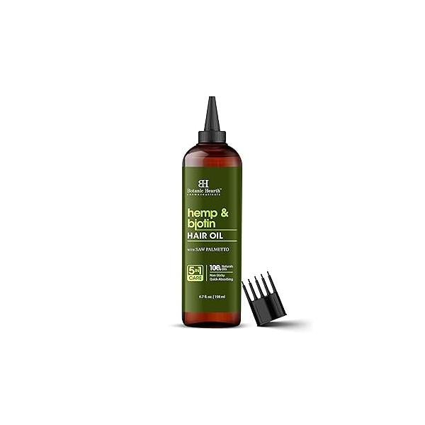 Botanic Hearth Hemp & Biotin Hair Oil (6.7 fl oz) | Nourishing and Strengthening Treatment for Thicker, Healthier-Looking Paraben Free Suitable All Types